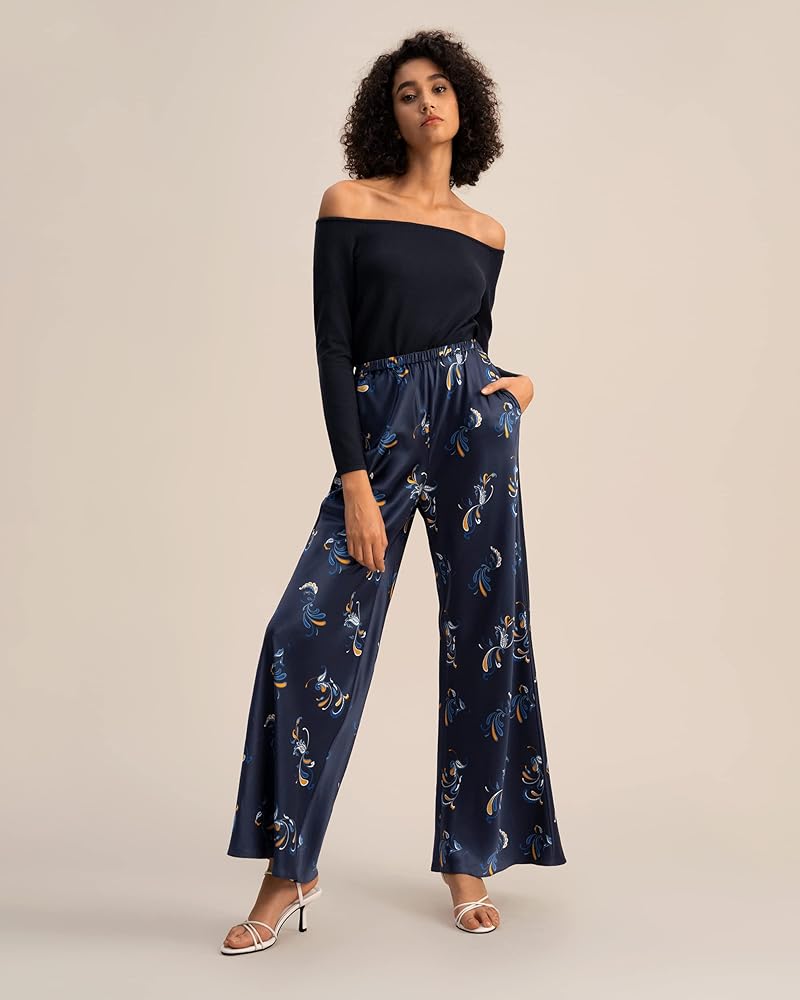 パンツ Melody Wide Leg Silk Pant WIDE-LEG SILK-BLEND TROUSERS シルクブレンド ワイドレッグ