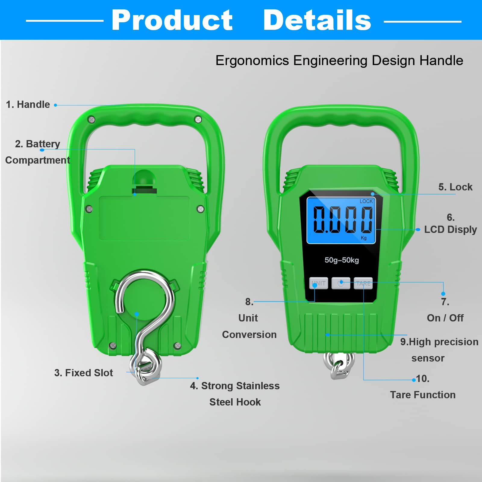 Buy AMIR Digital Fishing Scale With Gripper And Ruler, Electric Fish
