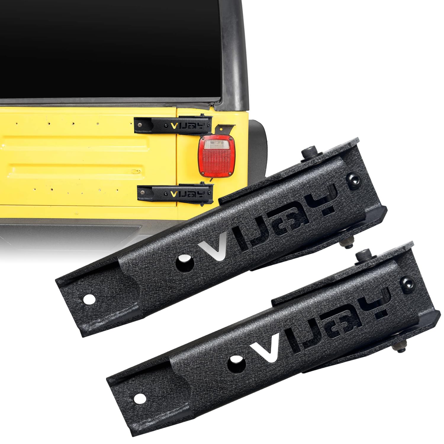 TIOYAR Wrangler Steel Heavy Duty Reinforc Tailgate Hinge Set Compatible with 1997-2006 Jeep Wrangler TJ Unlimited