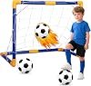 Mini Soccer Goal Set with 3 Ball Pump for Toddler Kid, Small Portable Goals Training Equipment for Garden Indoor Outdoor Backyard, Birthday Gift for Boy Girl Sports Toy Game 23 W×18 H×12 D