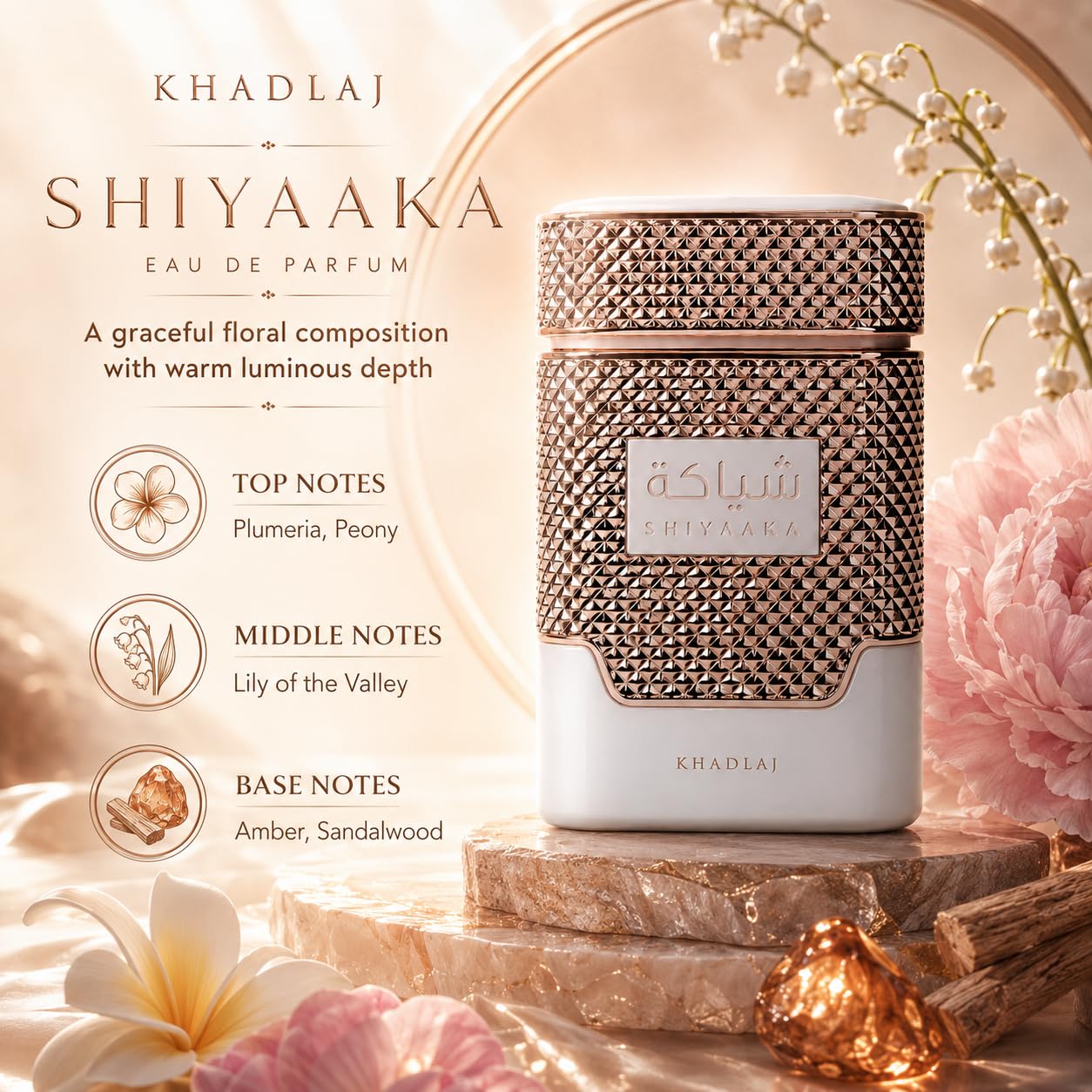 Amazon.com : Khadlaj Shiyaaka White Eau de Parfum Spray for Women