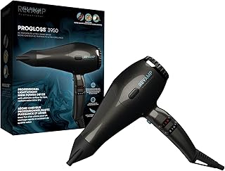 Revamp Progloss Featherlite Ultra X Hair Dryer – Ionic Hair Dryer with 2 Speeds & 4 Heat Settings, Compact & Ultra Lightweight – Includes 2 Smoothing/Styling Attachments & Progloss Super Smooth Oils