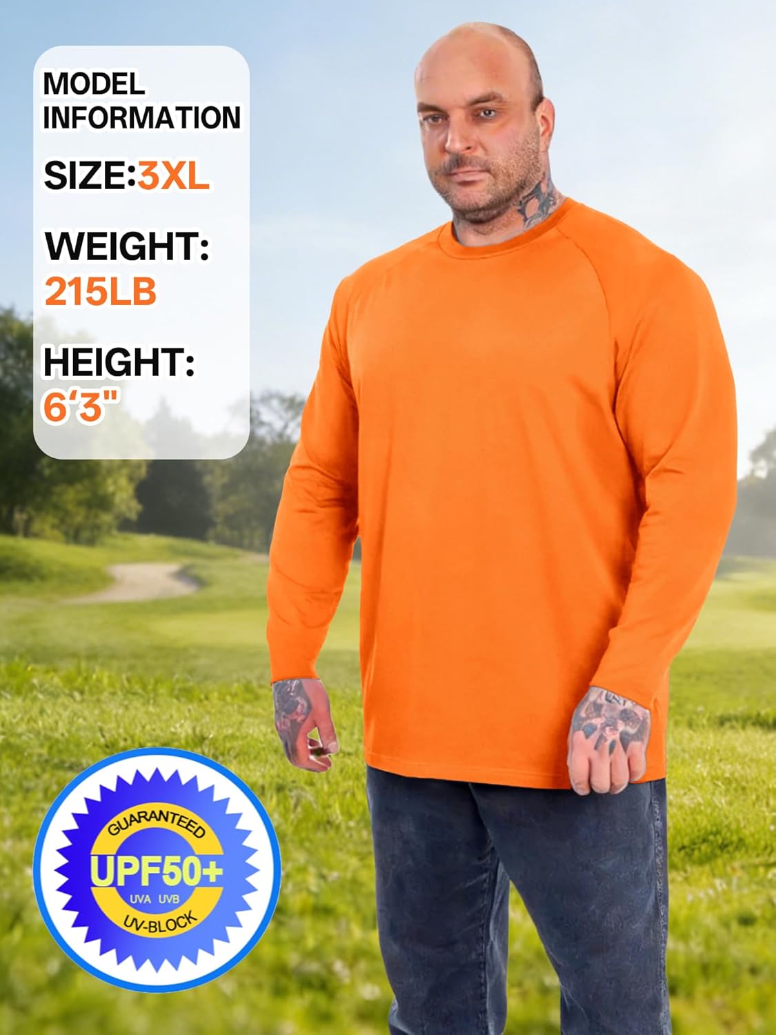 ZITY 3 Pack Long Sleeve Shirts for Men UPF 50+ Sun Protection Crew Neck T-Shirt Rash Guard for Hiking Running Swimming