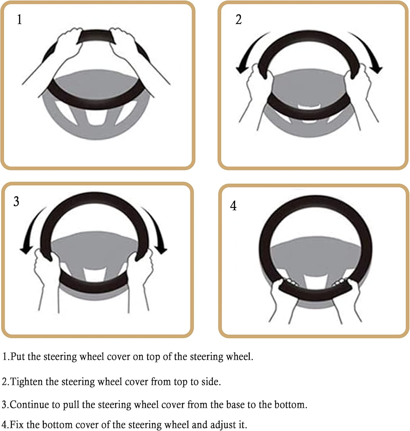 Cute Car Steering Wheel Cover, Universal Fit 15 Inch Soft Comfortable Plush Anti Slip & Odor Free Car Wheel Protector for Women Girls Pink - Image 3