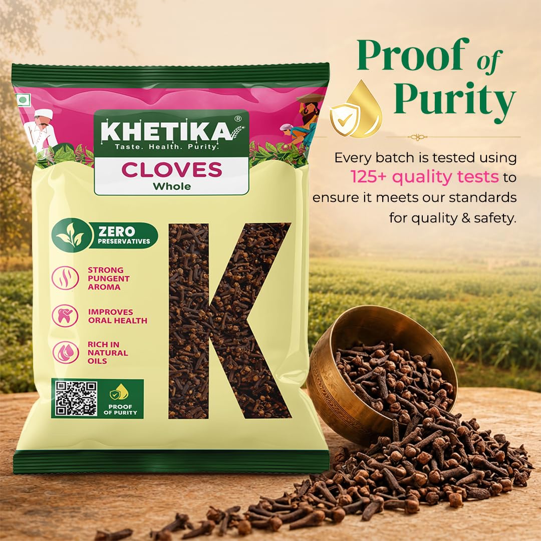 Khetika Whole Clove (Laung) 100g | No Artificial Colours | Natural Lavang | Preservatives Free 4