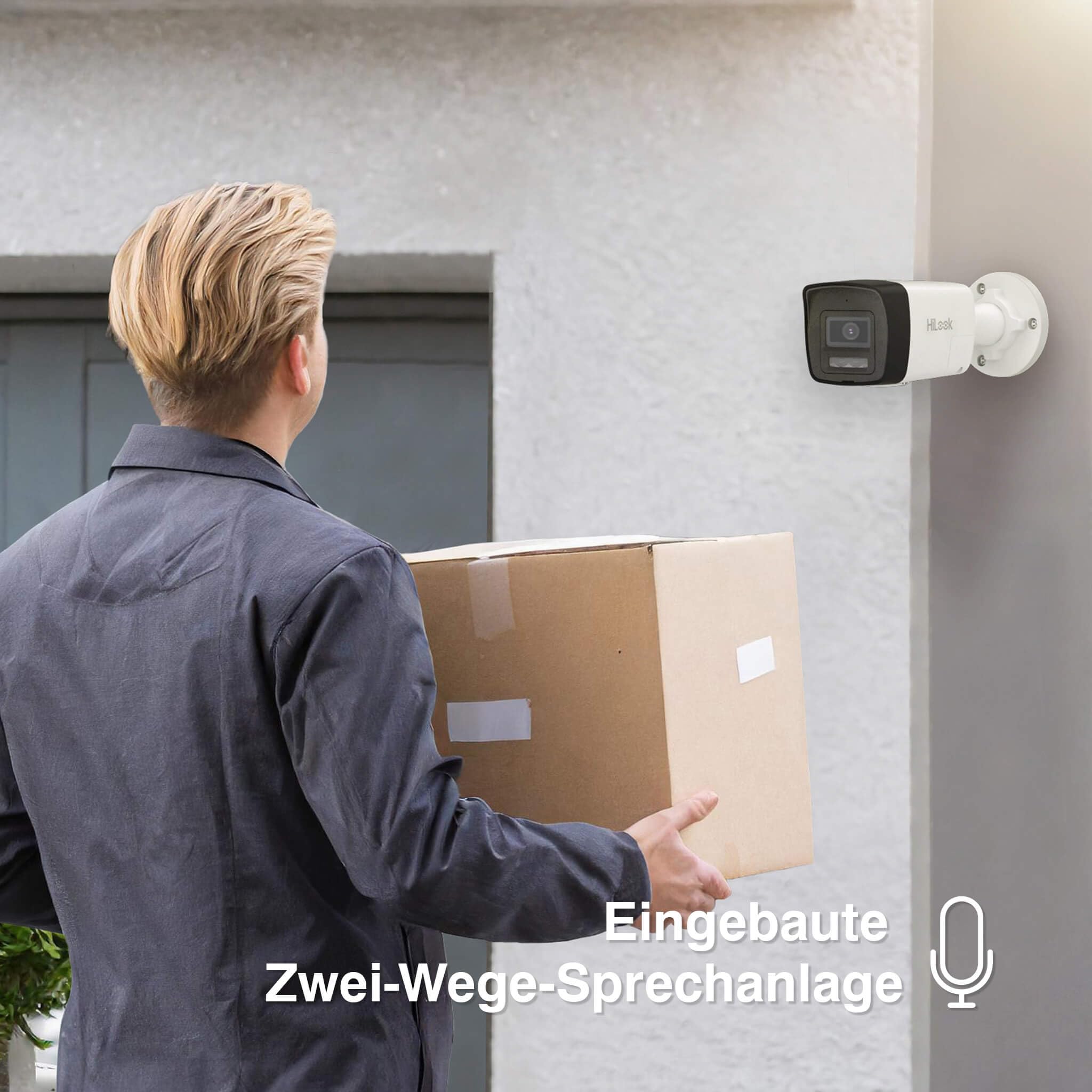 HiLook® by HIKVISION Überwachungskamera Set mit KI Personenerkennung und Hybrid Light Farbnachtsicht 8MP 4K PoE 8 Kameras IP67 wetterfest 2TB NVR vandalismusgeschützt Outdoor App Steuerung