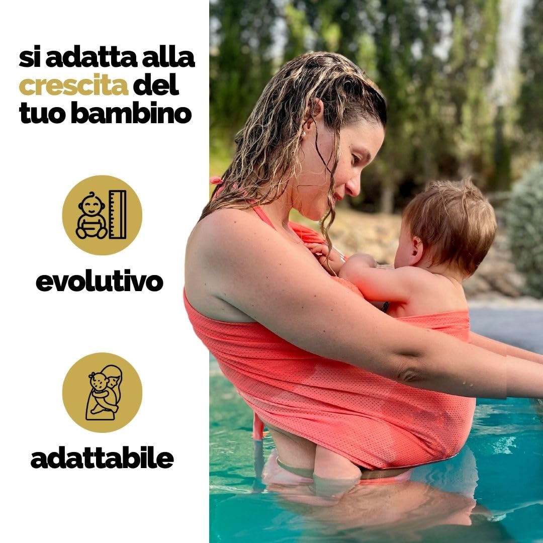Amarsupiel | Bambino portatore d'acqua | Tracolla Baby Water | | ad asciugatura ultra rapida Marsupio ergonomico | Certificato | OEKOTEX Prodotto in Spagna.