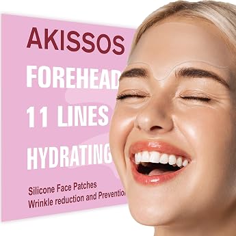 Silicone Plasters Against Wrinkles - Akissos 2 Pieces Super Hydration Wrinkle Plasters Silicone Wrinkle Plasters Face for Smoothing Forehead Wrinkle Patch Face Tape Overnight After Skincare
