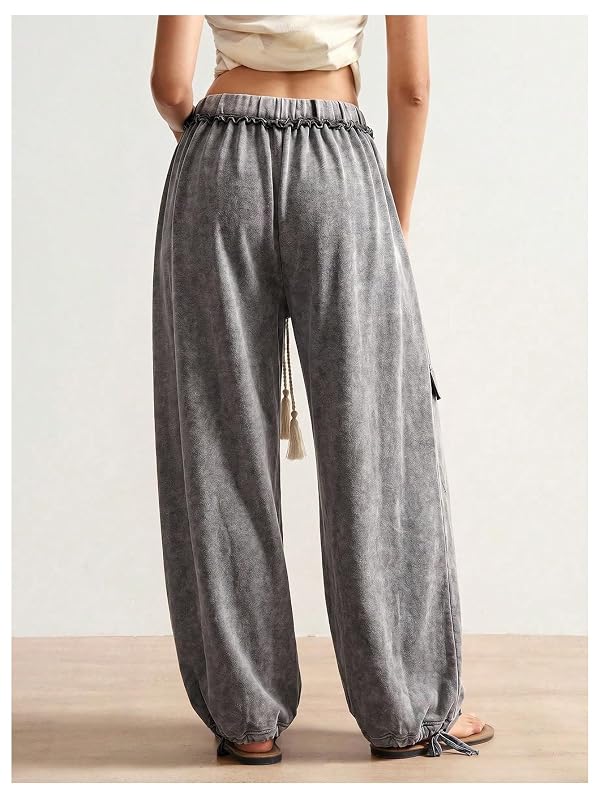 RoseSeek Women's Baggy Boho Harem Pants Wide Leg Sweatpants with Pockets by RoseSeek - Used condition - Image 2