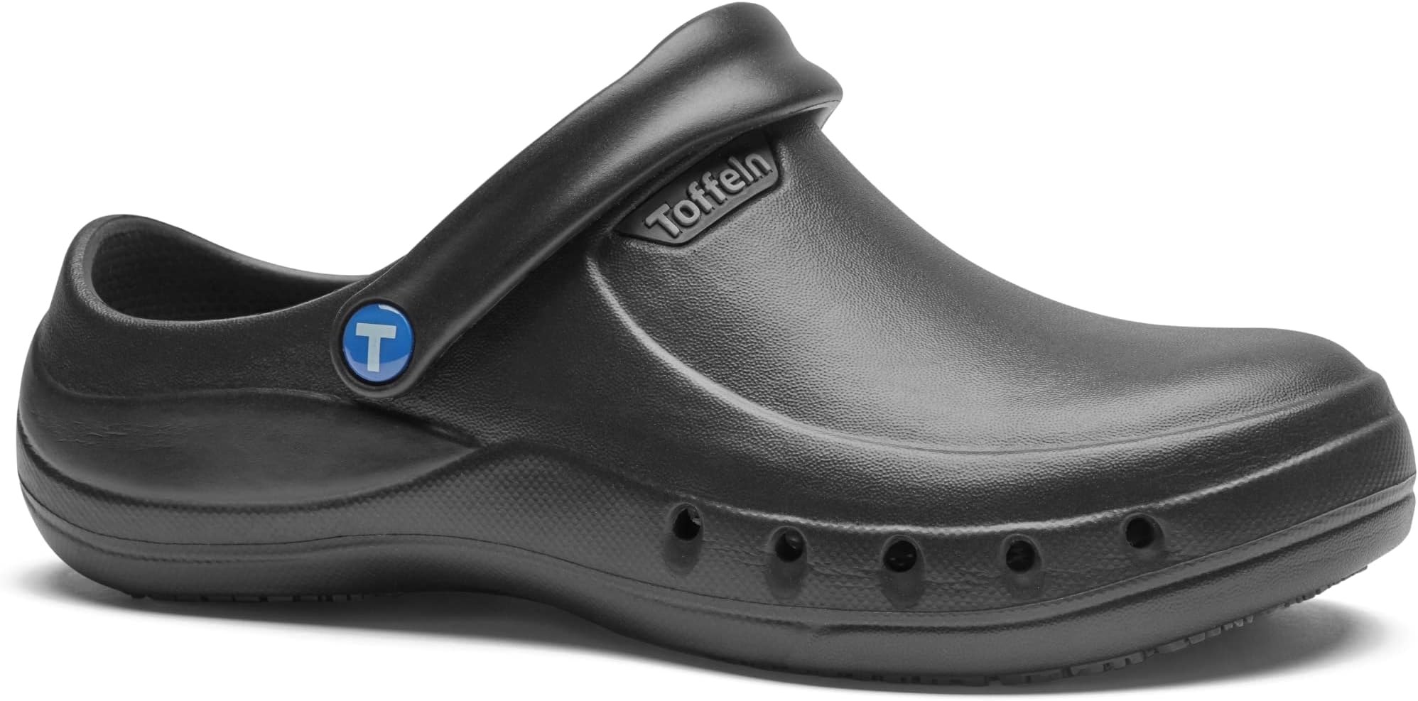 ToffelnToffeln EziKlog V2.0 Clogs - Comfortable, Lightweight, Slip Resistant Grip, Excellent Breathability, Theatre Clogs - Perfect for Nurses and Doctors (Black, Numeric_7)