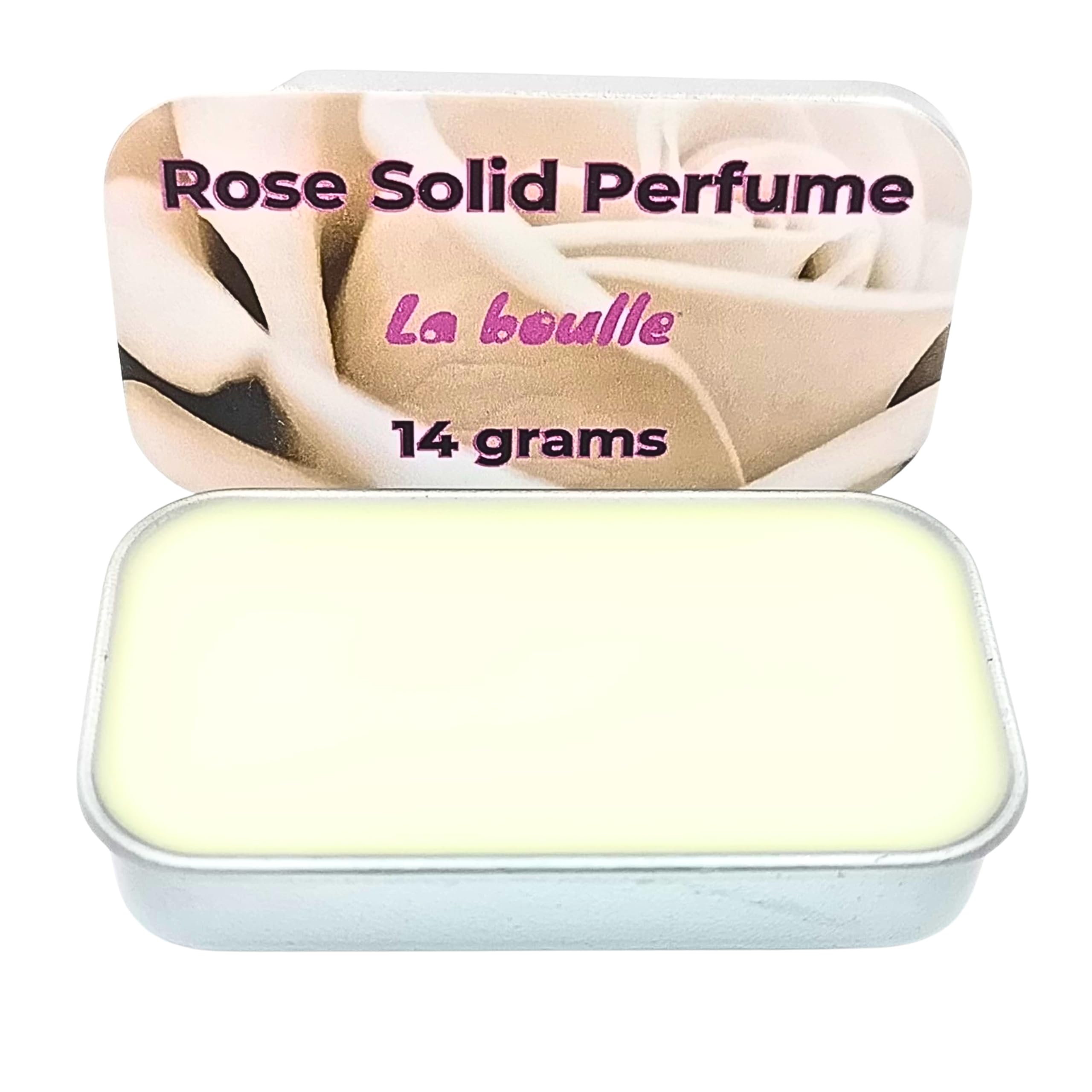 Rose Solid Natural Perfume Balm. For sensitive skin. Alcohol Free. Handmade natural cosmetics. Vegan. Essential oils. Made in UK.