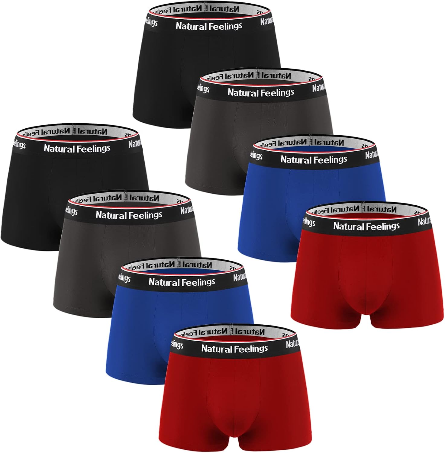 Natural Feelings Men's Underwear for Men's Boxer Briefs Trunks Cotton Underwear Men 8-Pack S-XXL