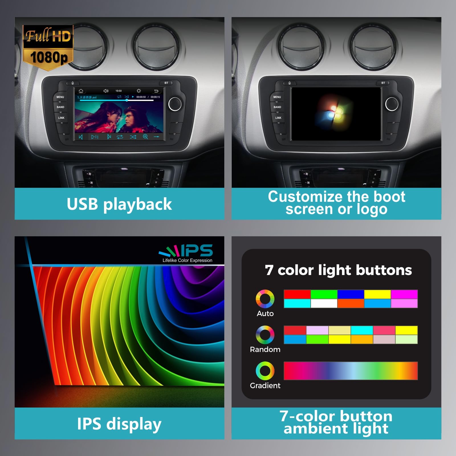 Autoradio pour Seat Ibiza 6j 2009-2014,avec Système Linux & Écran IPS 7",CarPlay sans Fil et Android Auto Intégrés,Commandes au Volant d'origine,Bluetooth 5.0,RDS AM/FM,USB,EQ/DSP & Puissance Élevée