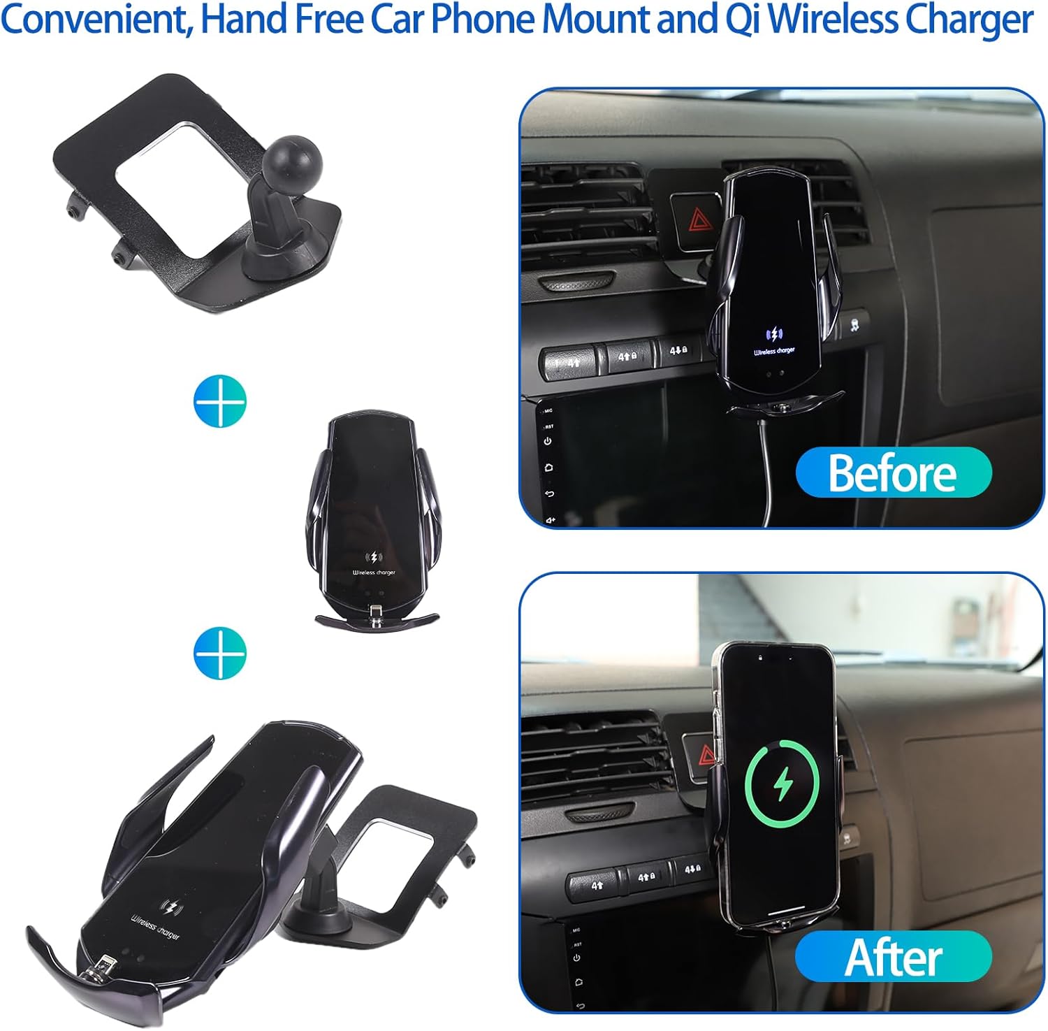 Car Phone Mount Compatible with Hummer H3 2005-2009, Center Console Air Outlet Cell Phone Holder, Handsfree Air Vent Phone Stand-Style E