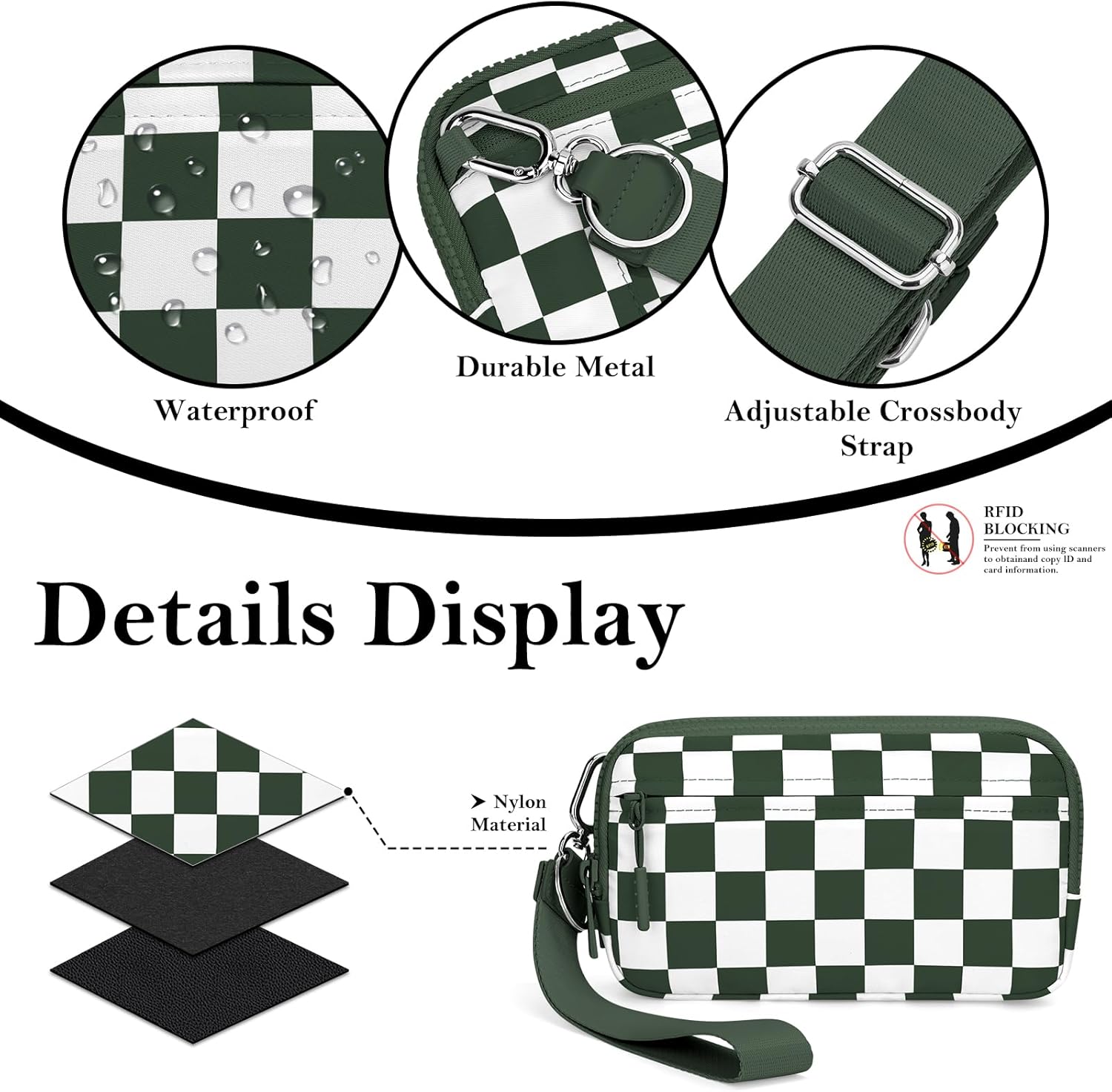 BIAOTIE Wristlet Wallets for Women, Small Crossbody Purses Travel Pouch Phone Nylon Wrist Wallet Shoulder Purse - Image 5