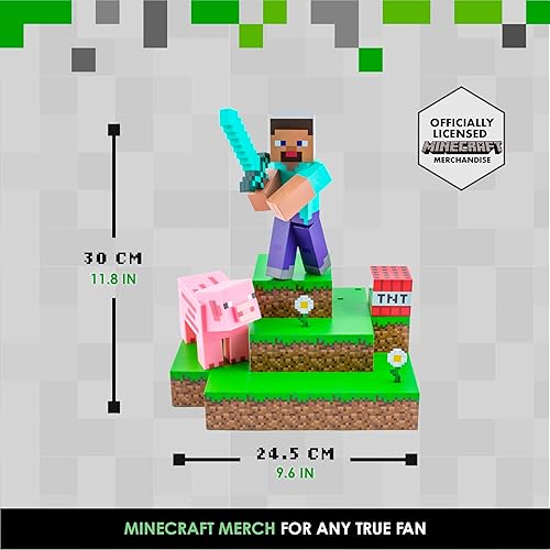 Miniatura 5 de Paladone Minecraft - Luz nocturna de diorama con licencia oficial, lámpara inactiva de icono de Minecraft para habitación de niños y adolescentes,