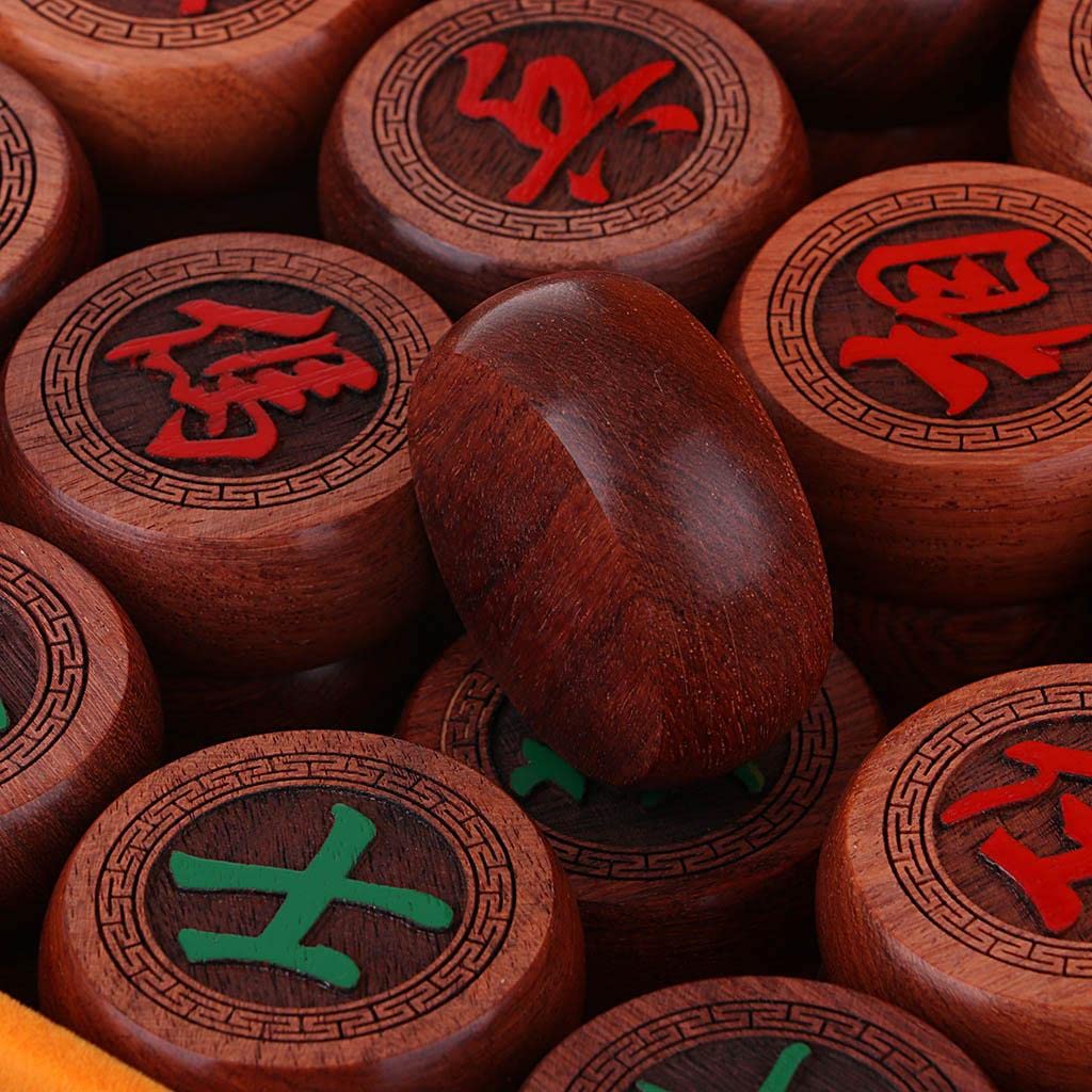 Jeu D'échecs Chinois (Xiangqi), Jeu de de Voyage avec Plateau En PU et Pièces de Jeu En Bois dans Une En Bois