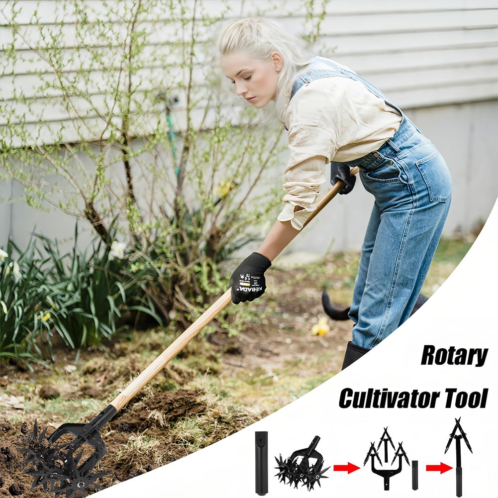 Cultivateur Jardin Rotatif Léger, Outil Scarificateur Multi Vitesses | Léger portable amovible, multi vitesses réglable, résistant ventilé, pour labour scarification réensemencement jardin