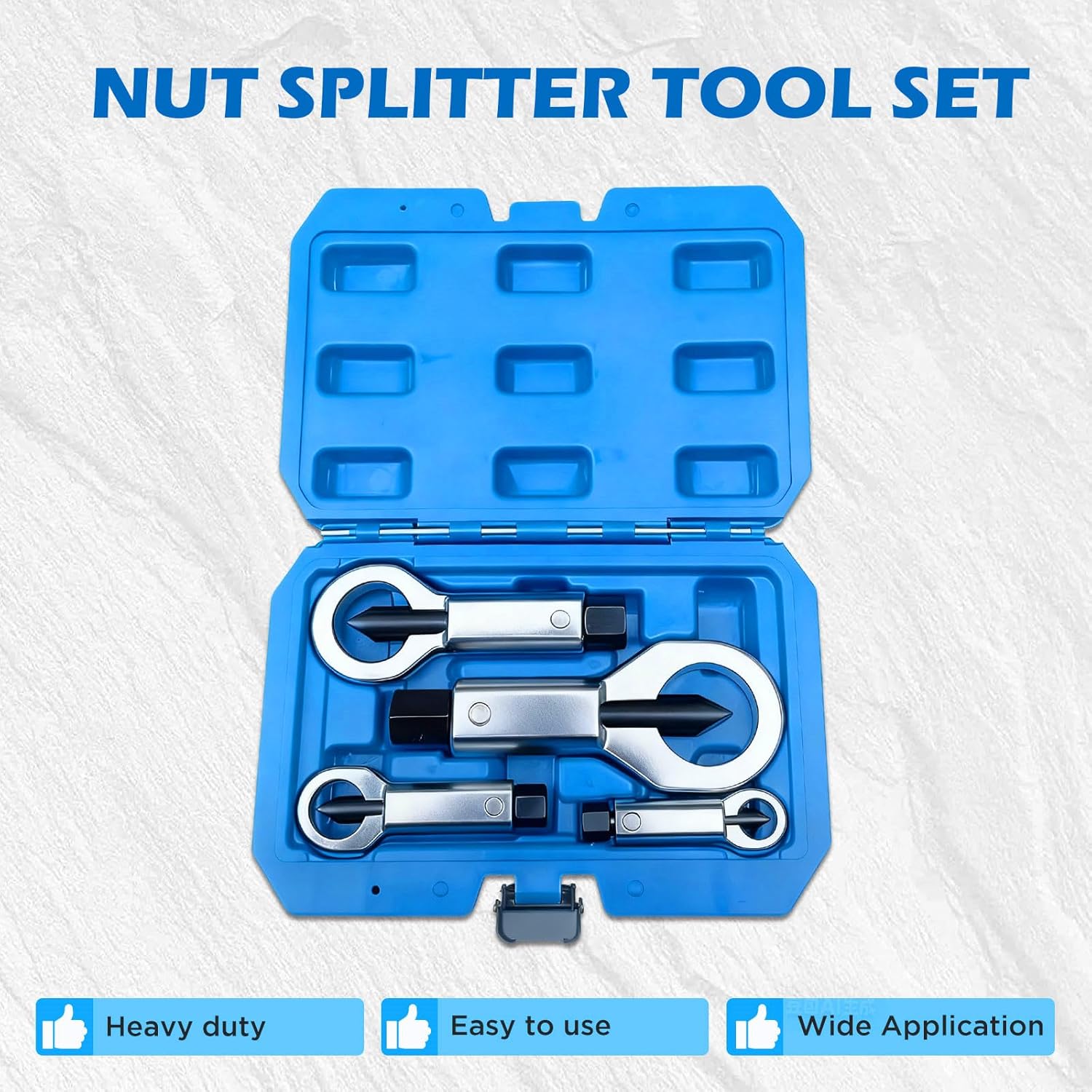 Metal Nut Splitter Tool 4PCS, 9mm - 27mm Nut Breaker Tool Heavy Duty for Removing Broken, Damaged and Damaged Nuts