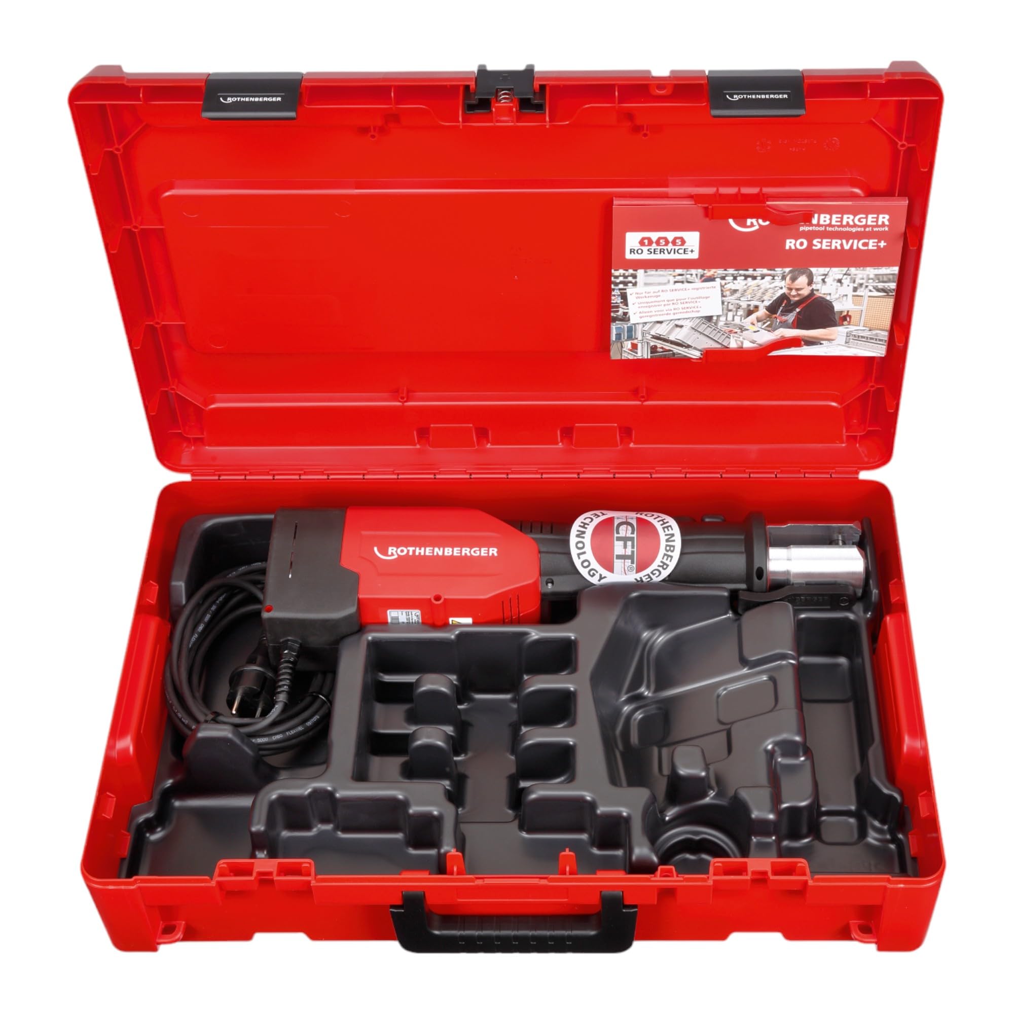 ROTHENBERGER ROMAX 3000 AC Basic Set Pressmaschine, 32-34kN Kolbenkraft | 1000001001 | Presswerkzeug für Rohre, Rohrpressmaschine