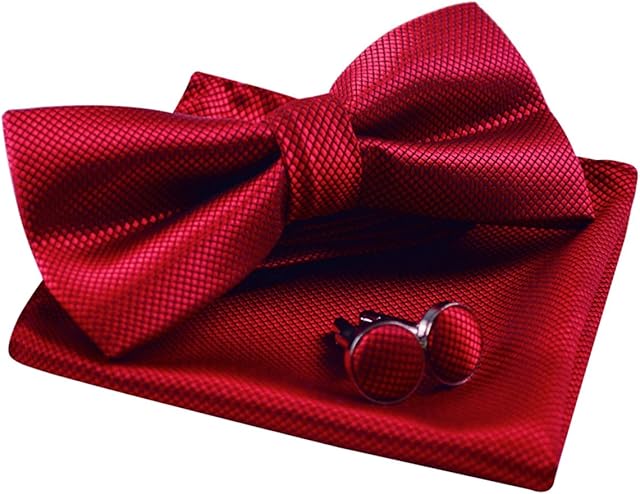 Alizeal Mens Party Bow Tie, Hanky and Cufflinks Set