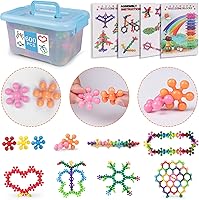 Vista 3 de NEOACT 600 piezas de bloques de construcción de juguetes conectables, conjuntos de juguetes educativos de plástico sólido entrelazados para niños