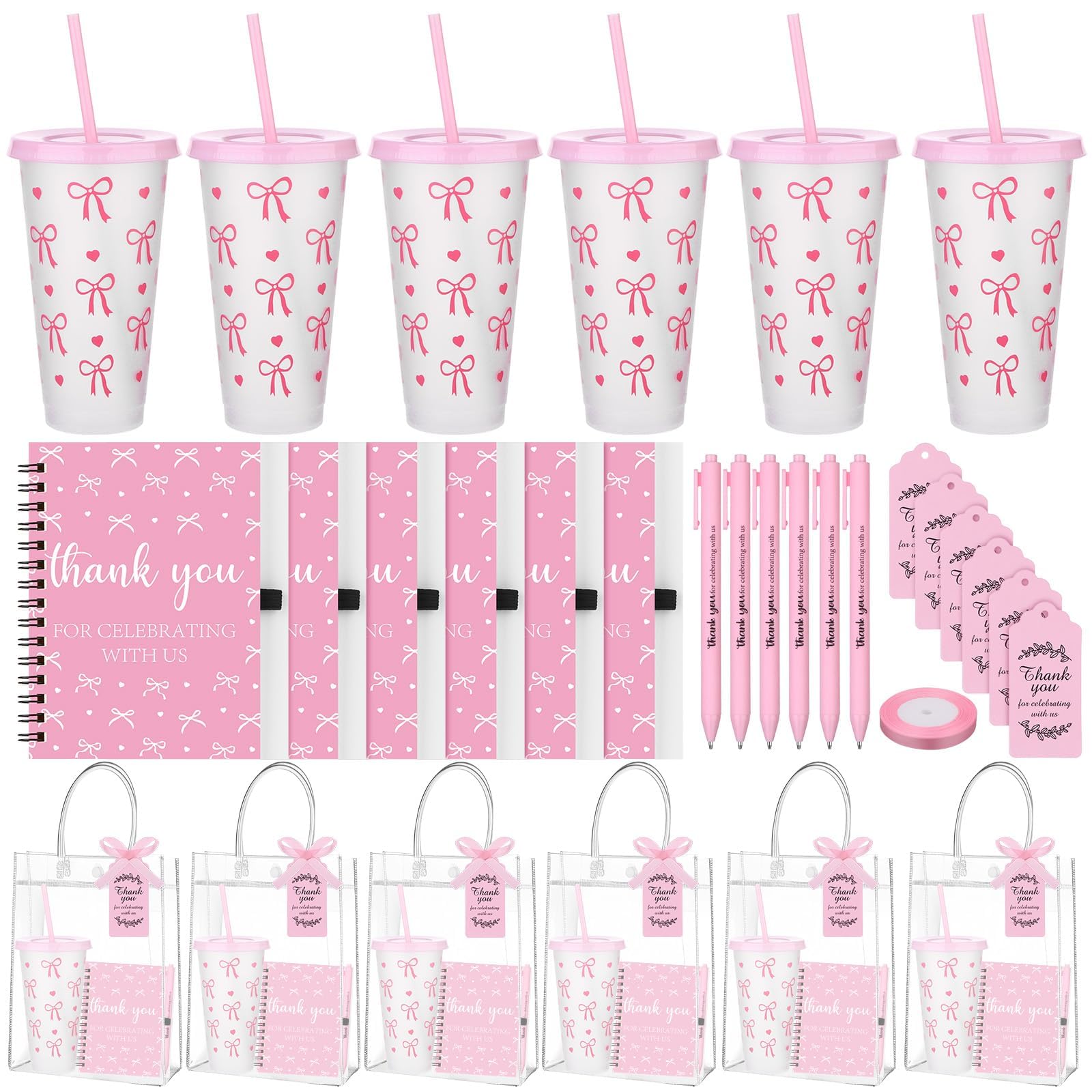 30 Stück Gastgeschenke für Babypartys für Gäste, wiederverwendbare Becher mit Deckel, Strohhalm, Dankeschön, Geschenk, Notizbuch, Kugelschreiber, Grußkarte, Tasche, Babyparty, Spielpreise, Spieler