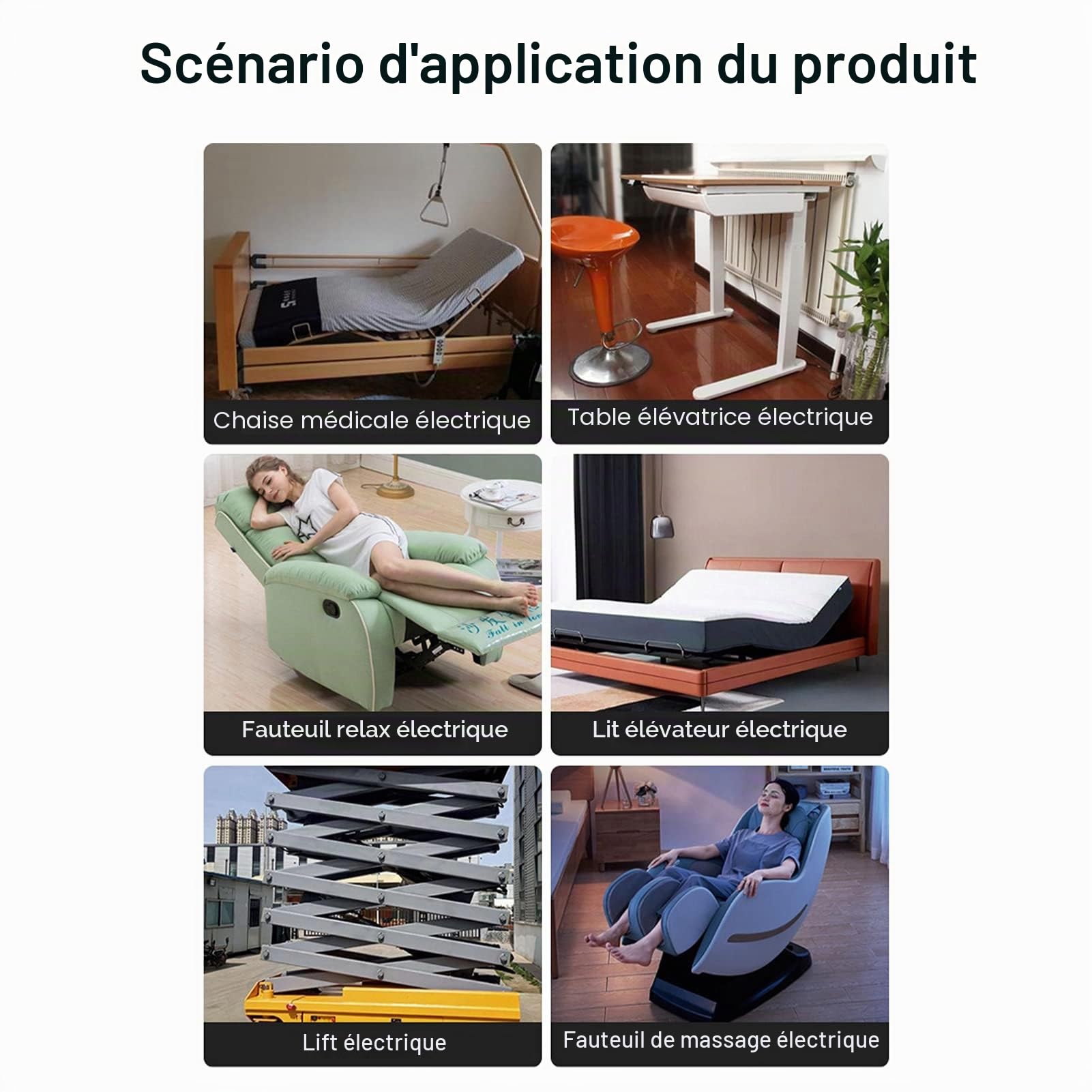 Actionneur Linéaire 12V Course 150mm 8mm/s Poussée 70N avec Interrupteurs Fin de Course pour Automobile Médical Meuble Électrique
