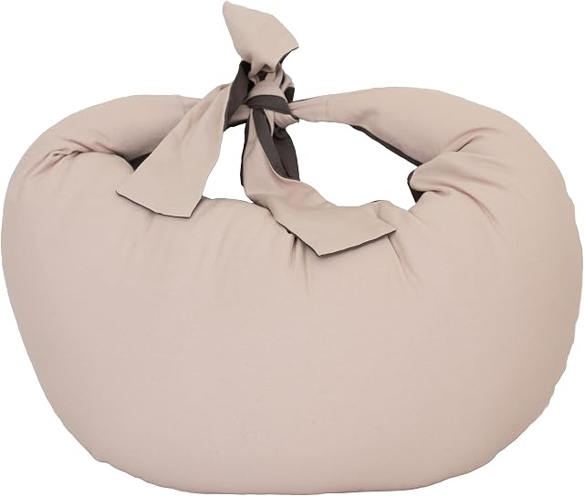 Hippychick Nursing Pillow - Breastfeeding Baby Maternity Pillow Removable-Washable Cotton Cover (Charcoal and Dusky Pink)