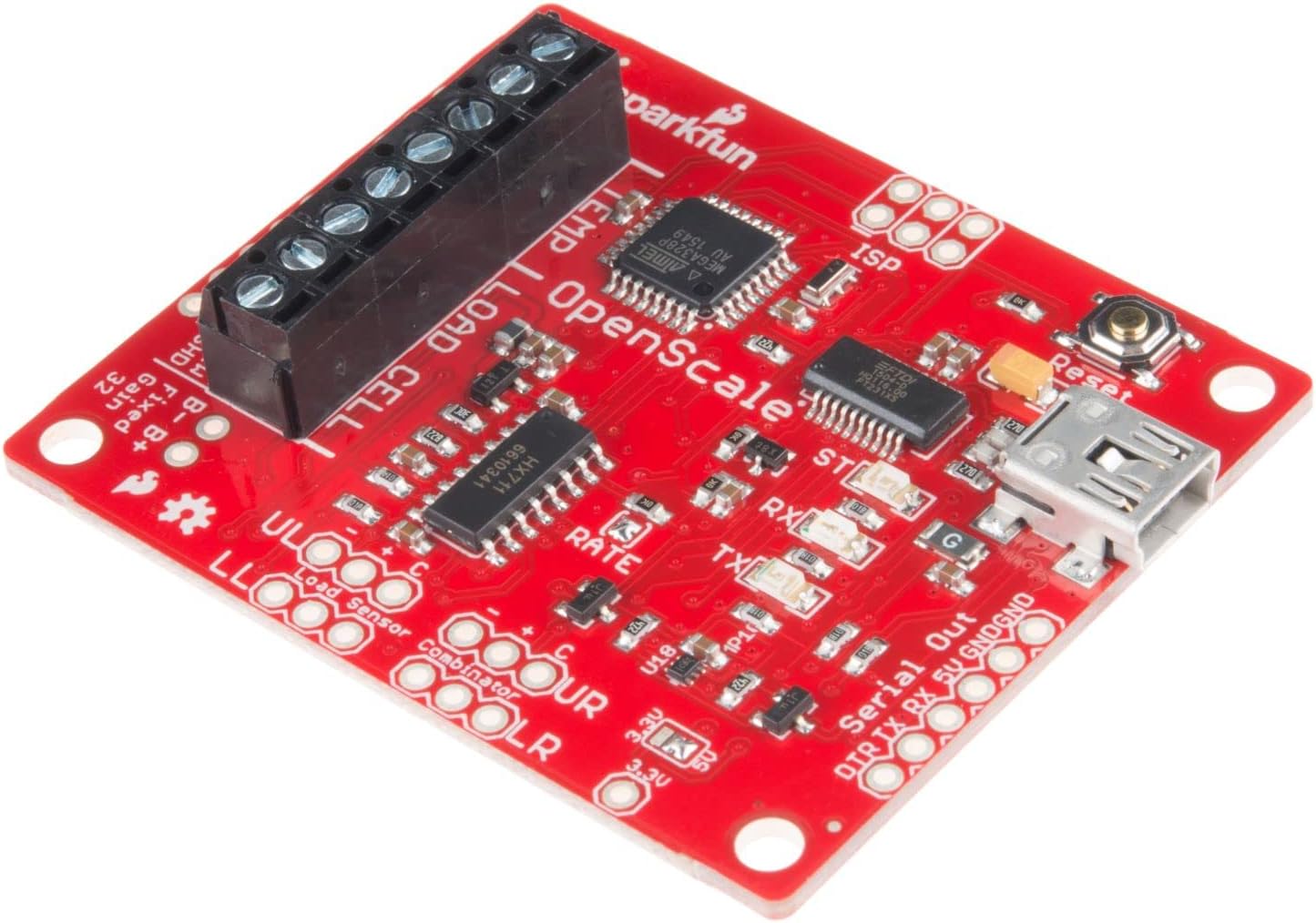 OpenScale Simple-to-use Open Source Solution for Measuring Weight and Temperature Includes HX711 24-bit ADC for weigh Scales TMP102 FT231 with mini USB, for USB to Serial Connection