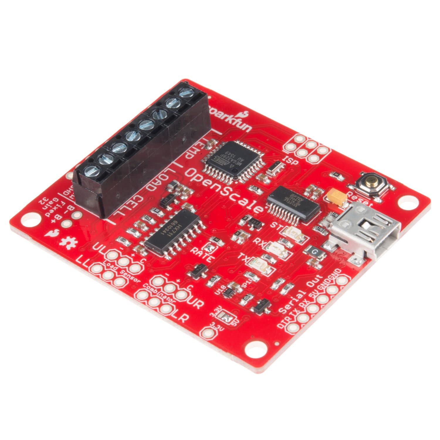 SparkFun OpenScale Simple-to-use Open Source Solution for Measuring Weight and Temperature Includes HX711 24-bit ADC for weigh Scales TMP102 FT231 with mini USB, for USB to Serial Connection