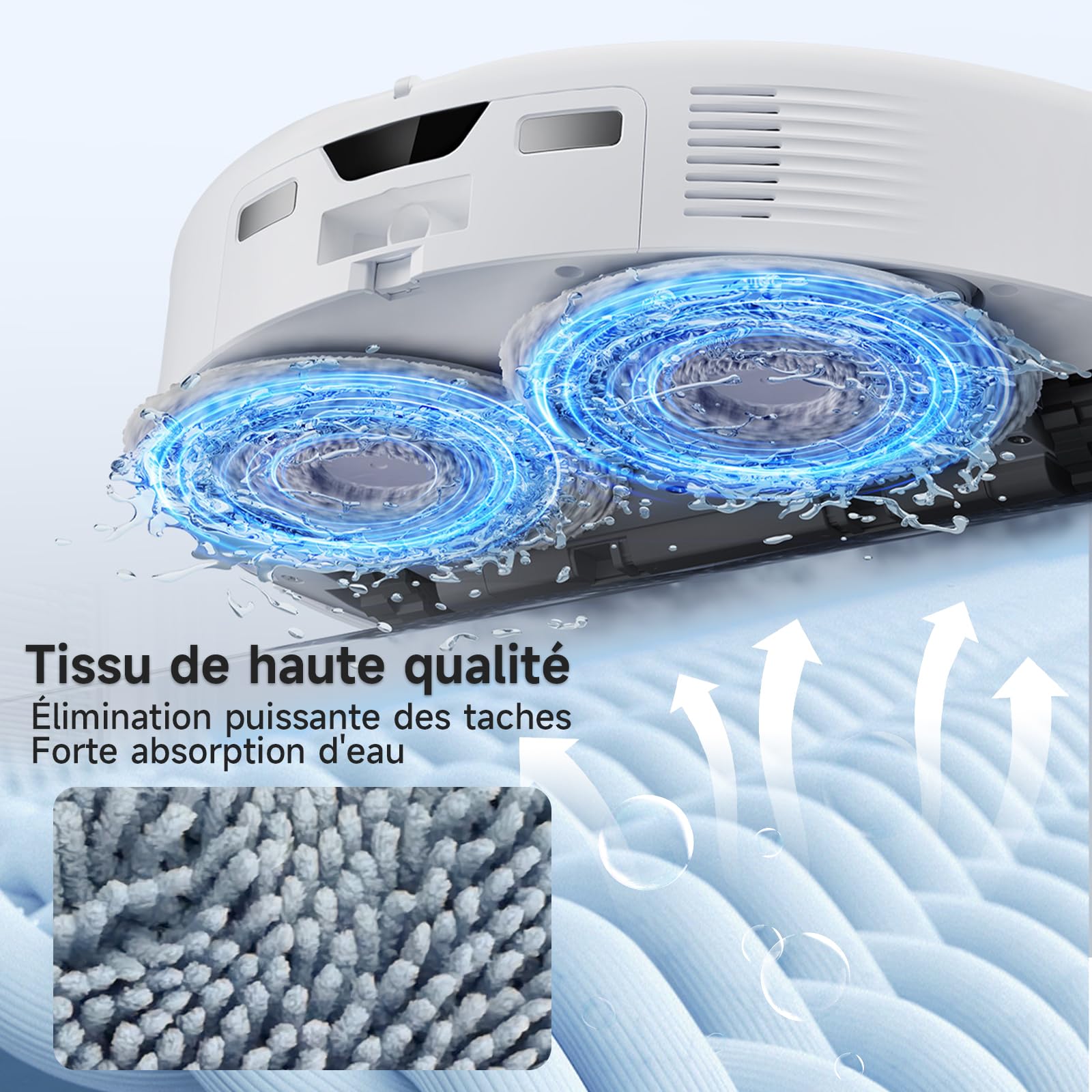 Serpillières de Rechange Roborock Saros 10R/20/Z70 Qrevo Aspirateur Robot Lavable