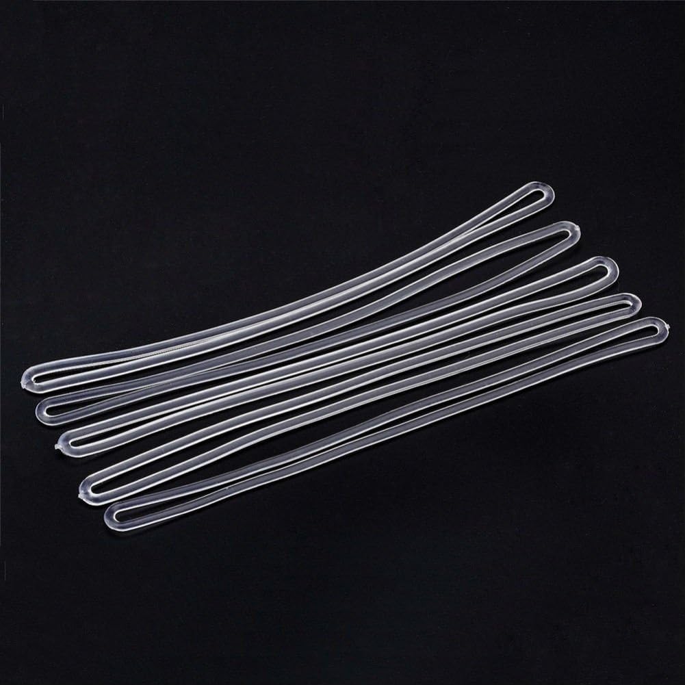 AKOAK 50 Pcs/Pack 6.29"/160cm Clear Plastic Travel Luggage Loops PVC Name Tag Loop Straps Bag Worn Loops for Luggage Bag ID Tag