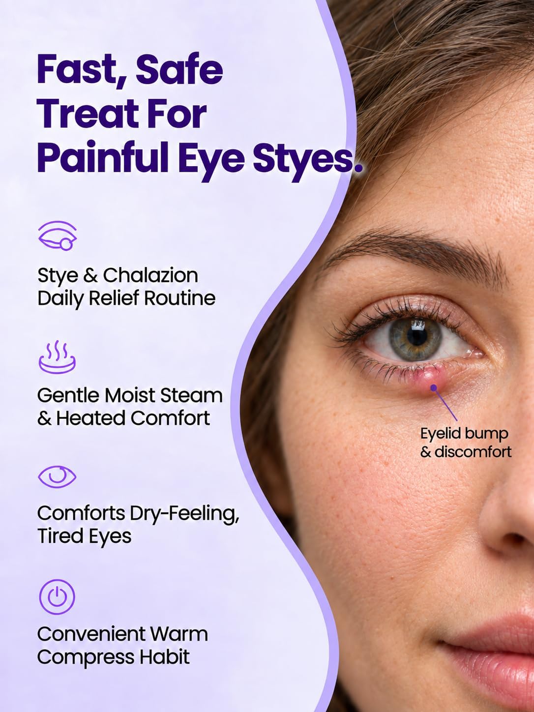 Steam Eye Masks for Stye, Self-Heating Warm Compress, Steam Mask for Sleep