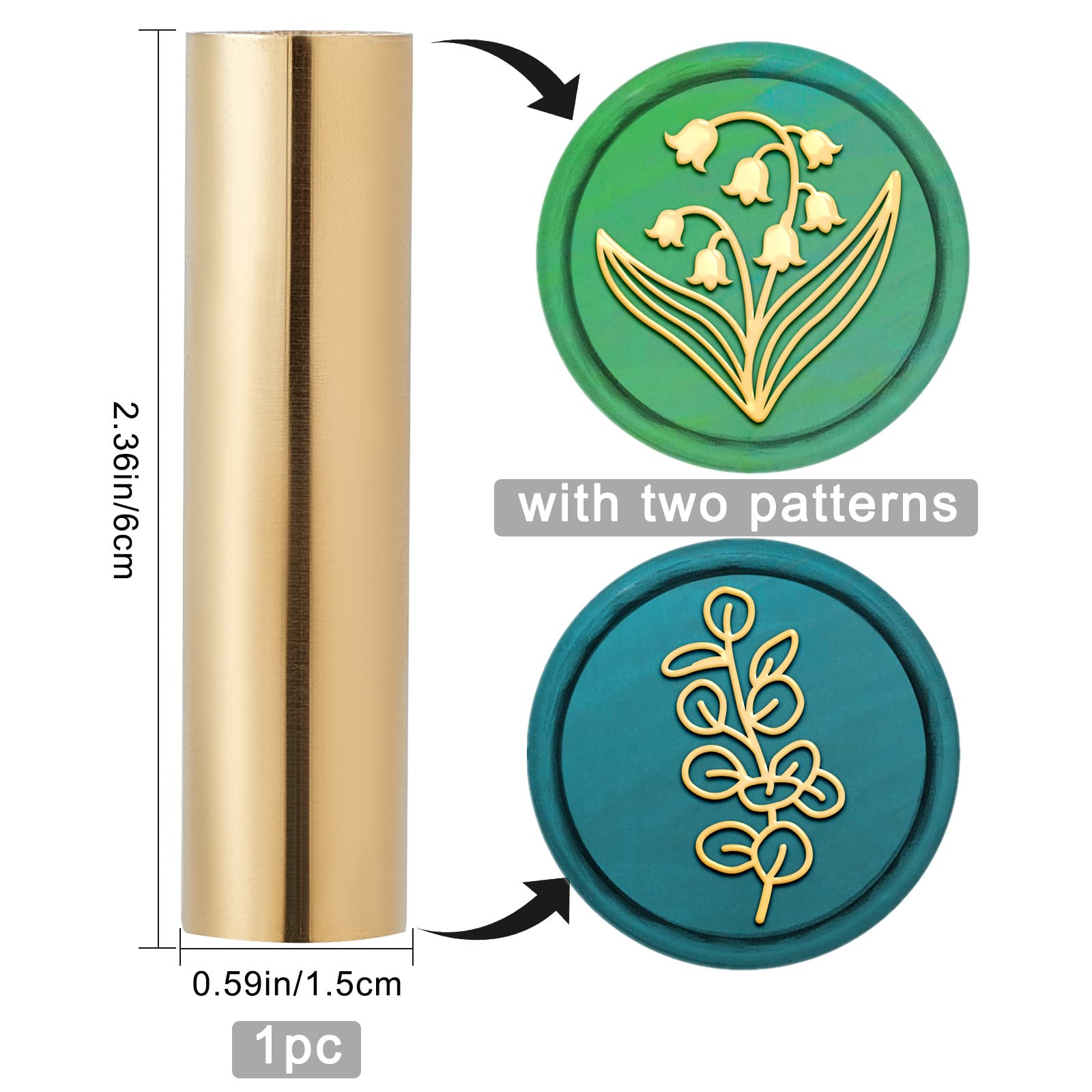 CRASPIRE Mini 15mm Brass Wax Seal Stamp - 2-Sided Butterfly & Dragonfly, For Invitations & Gifts