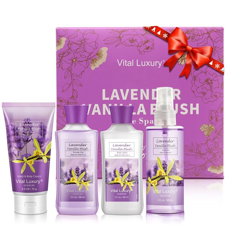 Kit de Banho e Corpo Lavender Vanilla Blush Vital Luxury com 4 itens, 88 mL cada
