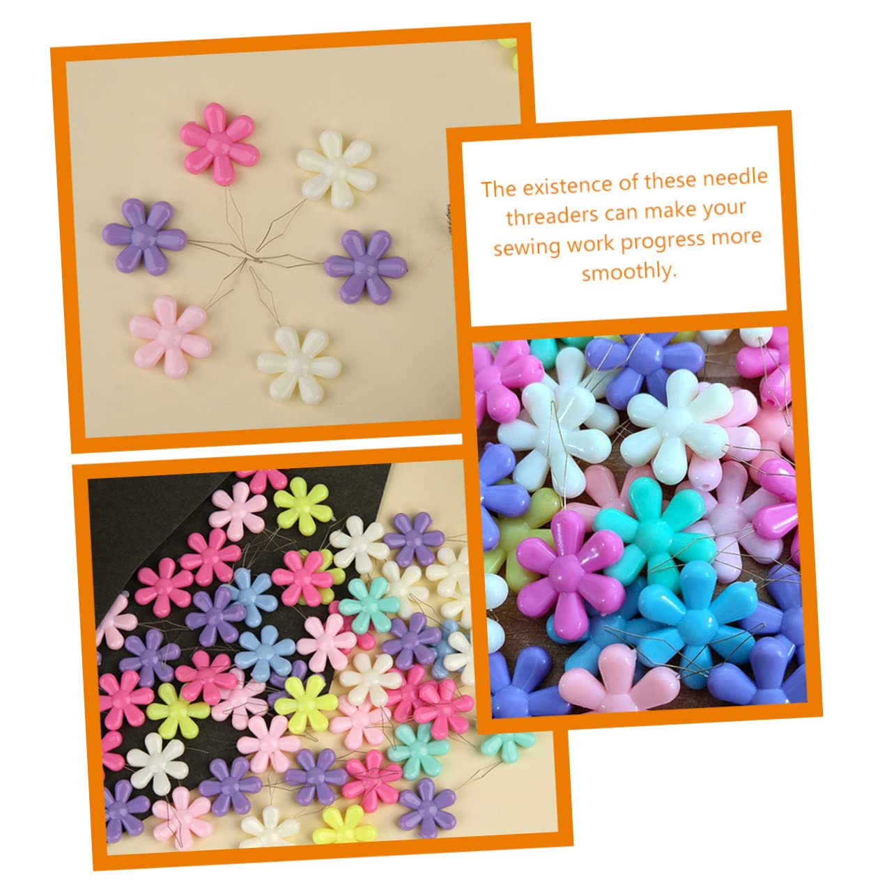 jojofuny 5 Set Fili di Aghi A Cruna Compatti Forniture Infila Ago Cucire Threadle Adgo Attrezzo Dispositivo per Infilare L'ago da Ricamo Aghi da Ricamo Plastica 50 Pezzi*5