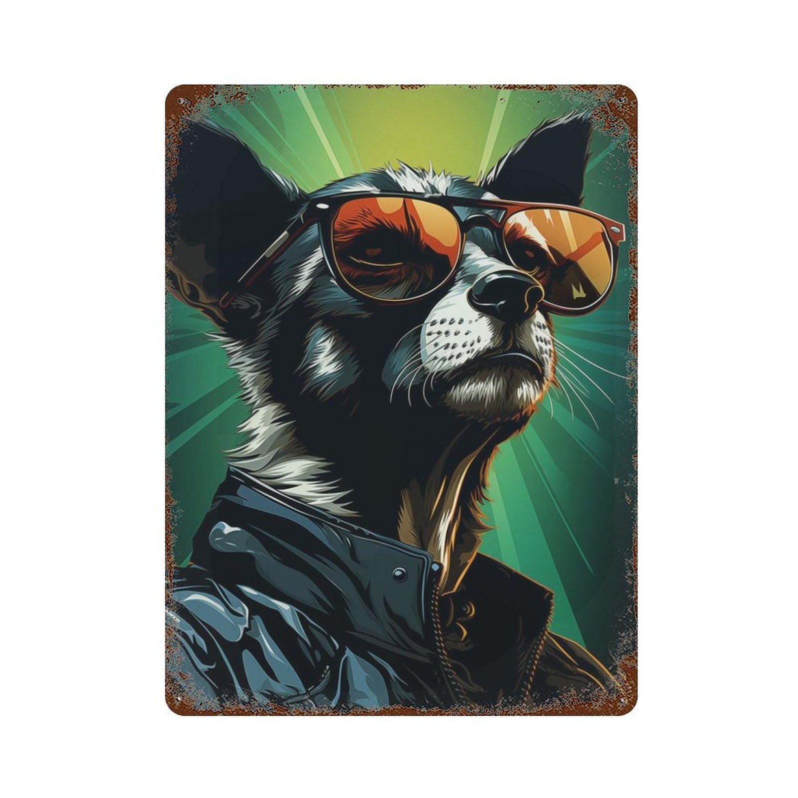 Garage Style Funky Lemur Fiesta Vintage Rust Metal Sign 15.7"x11.8", Vintage Wall Decor for Bar And Workshop