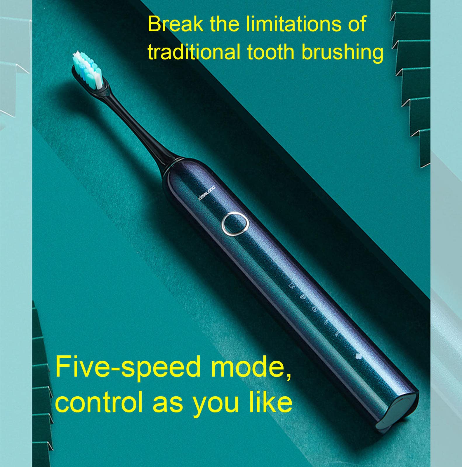 Spazzolino Elettrico per Adulti con 4 testine Ricaricabili Smart 5 Speed Timer Ipx7 Spazzolino Elettrico Impermeabile,C