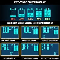 Vista 5 de Automatic Smart Battery Charger Car 12V/24V Pulse Repair Charger with LCD Display Intelligent Mode Overvoltage Protection Temperature Monitoring