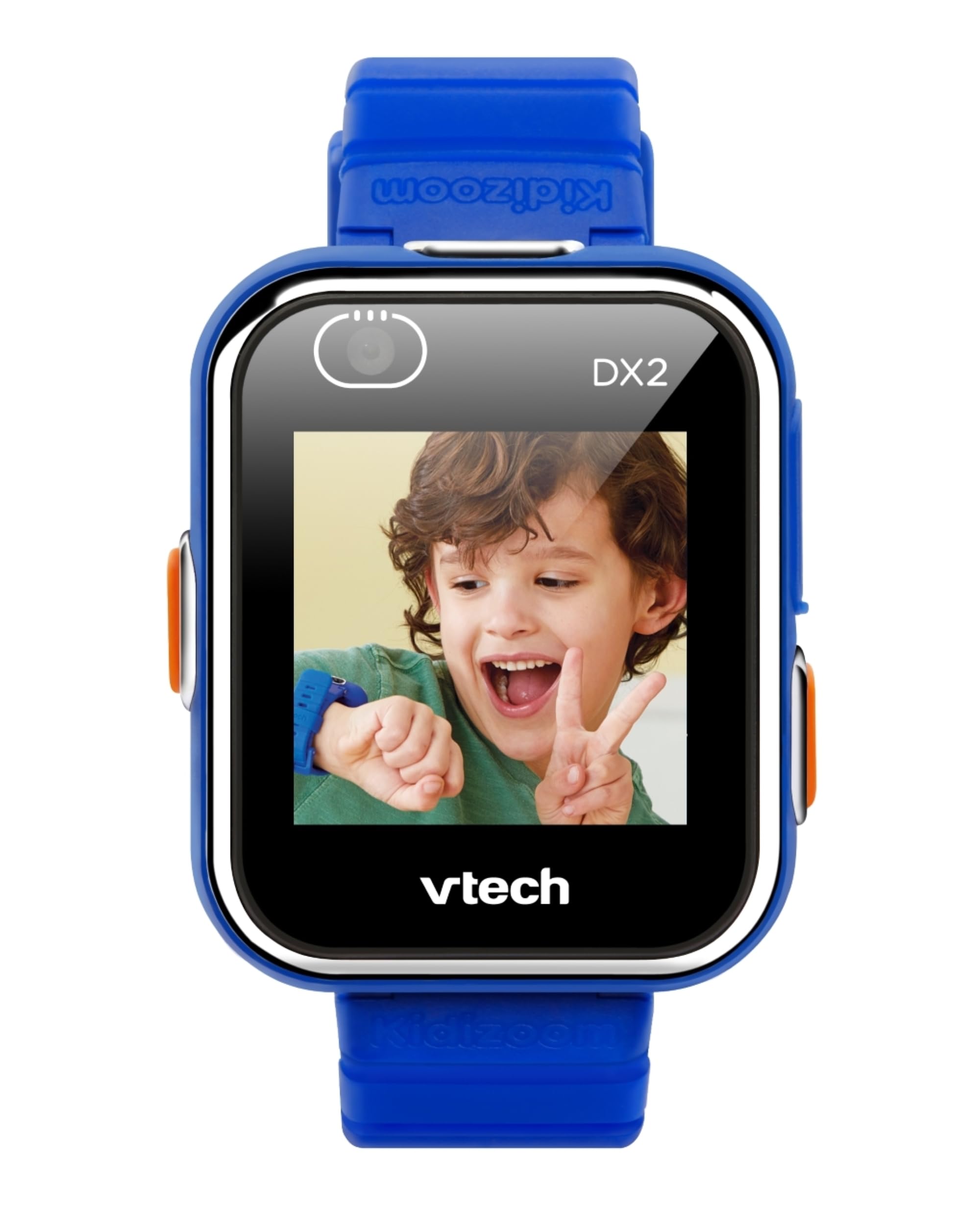 VTech Kidizoom Smartwatch DX2 niebieski, interaktywny zegarek dla dzieci z podwójnym aparatem, kolorowy ekran dotykowy, inteligentny zegarek z czujnikiem ruchu, odporny na wstrząsy, język włoski, 5-13