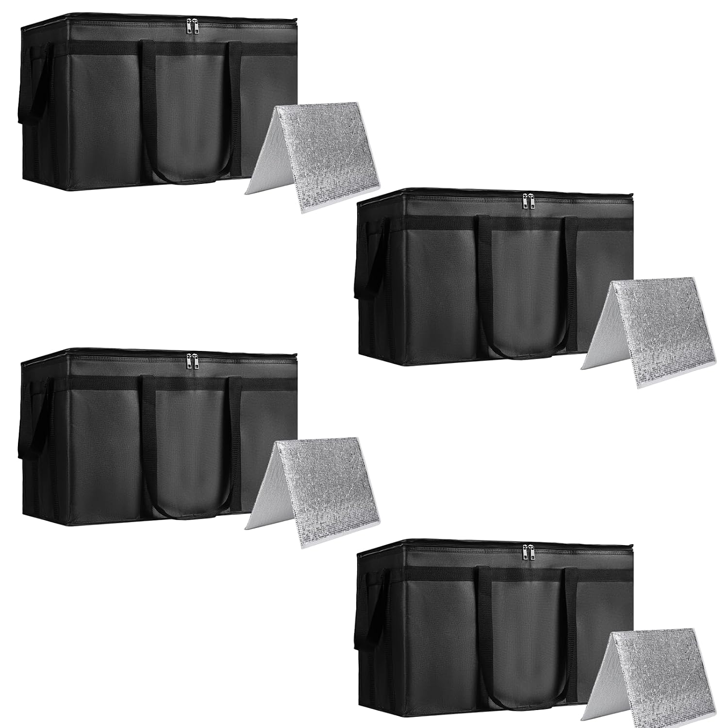 Bodaon 4-Pack Insulated Food Delivery Bag & Hard Bottom
