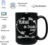Vista 3 de Padrinos De Bautizo Propuesta Set 2 Tazas Café 15Oz, Quieres Ser Mi Madrina est 2024, Regalo de propuesta de padrinos, Para Niño, Niña, Dios padres