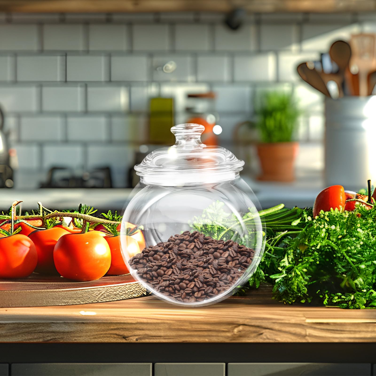 COLLBATH Tarro de Plástico para Almacenar Alimentos 3.2l PC Hermético | Café y Té, Uso en Cocina y Hogar, Conserva Frescura, Diseño Transparente, Fácil de Transportar