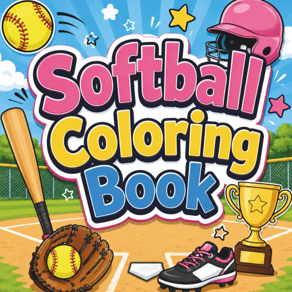 Softball Coloring Book: Fun and Easy Sports Scenes to Color