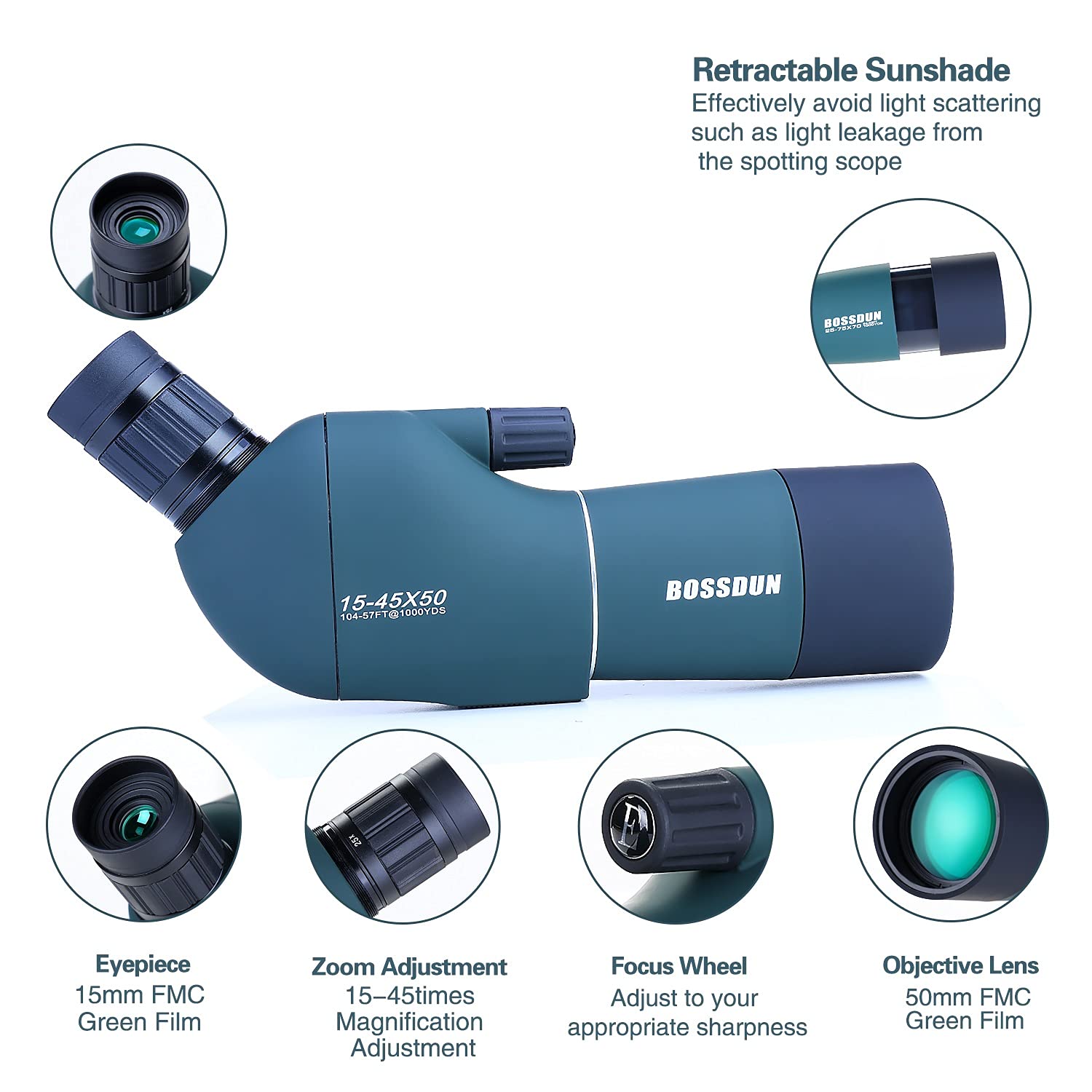 Spotting Scope With Tripod, Carry Bag And Smartphone Adapter For Bird Watching, Safari, Star Bird Watching, Archery Camping Wildlife Landscape - View #3