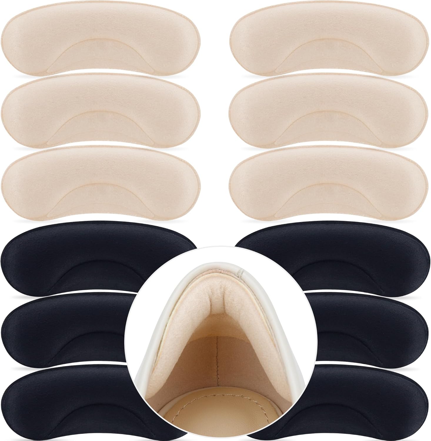 6 Pairs Heel Cushion Pads for Big Shoes Loose Shoes, Heel Protectors for Blisters Friction and Heel Pain, Anti-Slip Heel Grips to Make Shoes Fit Tighter