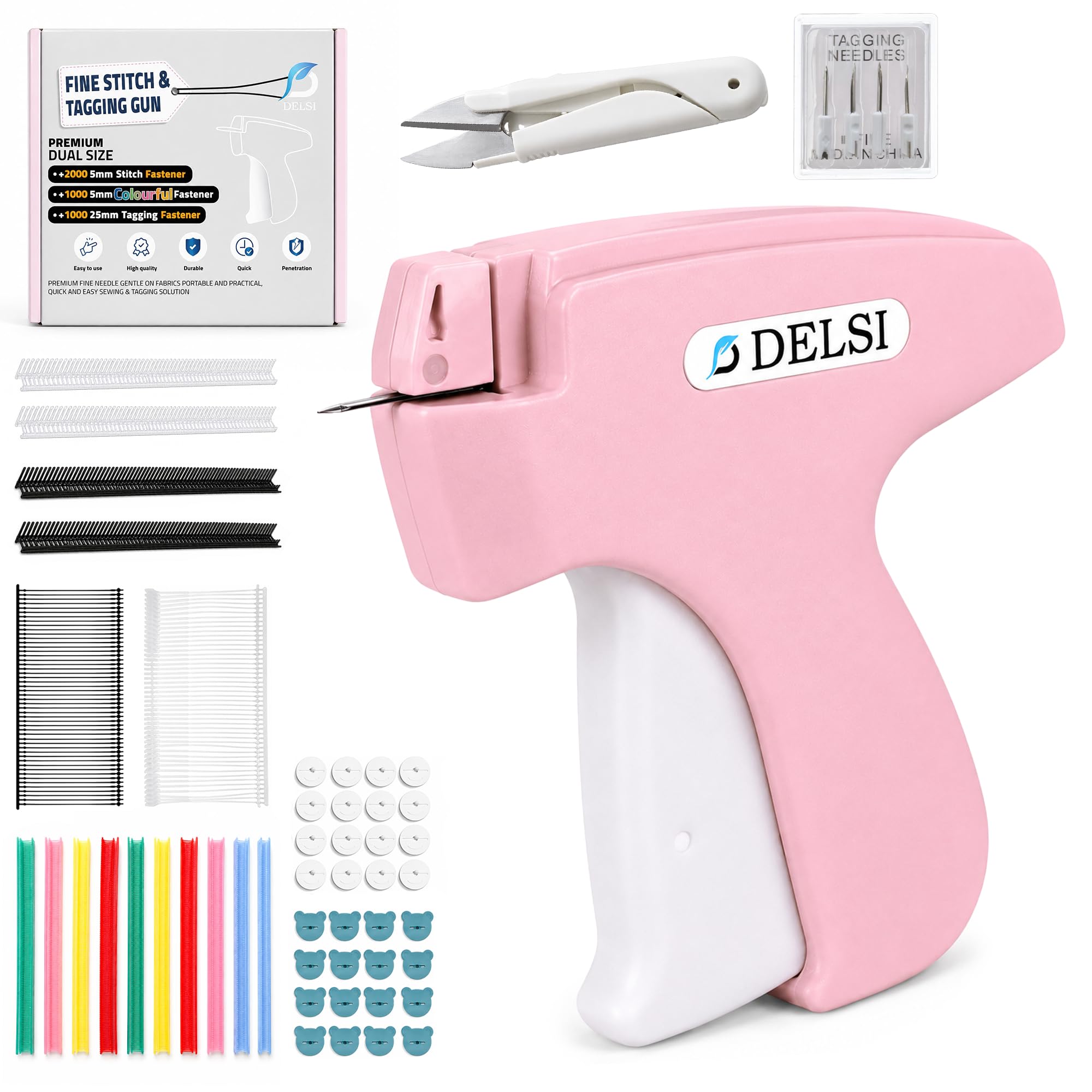Photo 1 of DELSI Stitch Gun for Clothes, Clothing Tag Gun Kit with 4000 Fasteners