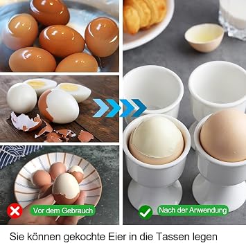 4 Pcs White Plastic Egg Cups, Simple Portable 100ml Egg Cup,Kitchen Gadgets Tools for Breakfast Party Dinning