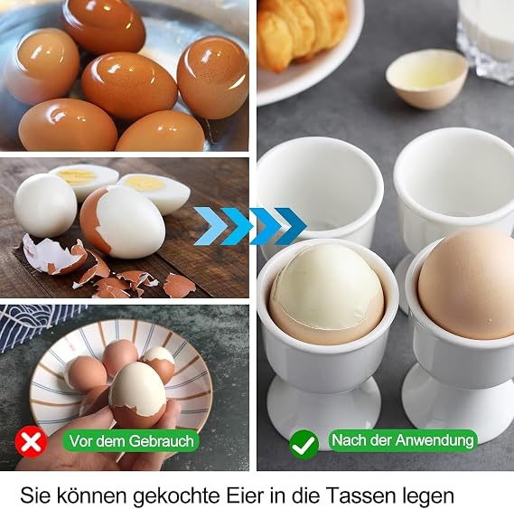 4 Pcs White Plastic Egg Cups, Simple Portable 100ml Egg Cup,Kitchen Gadgets Tools for Breakfast Party Dinning